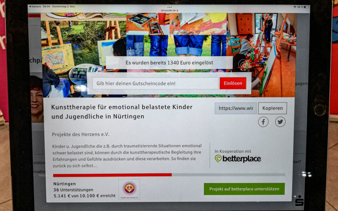 Spendenübersicht für unser Projekt