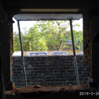 Der Wanddurchbruch für ein neus Fenster Der Wanddurchbruch für ein neus Fenster